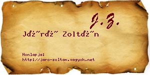 Járó Zoltán névjegykártya